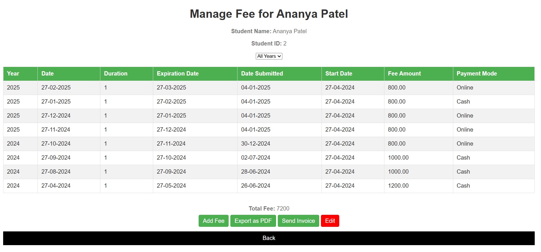 Fee Management